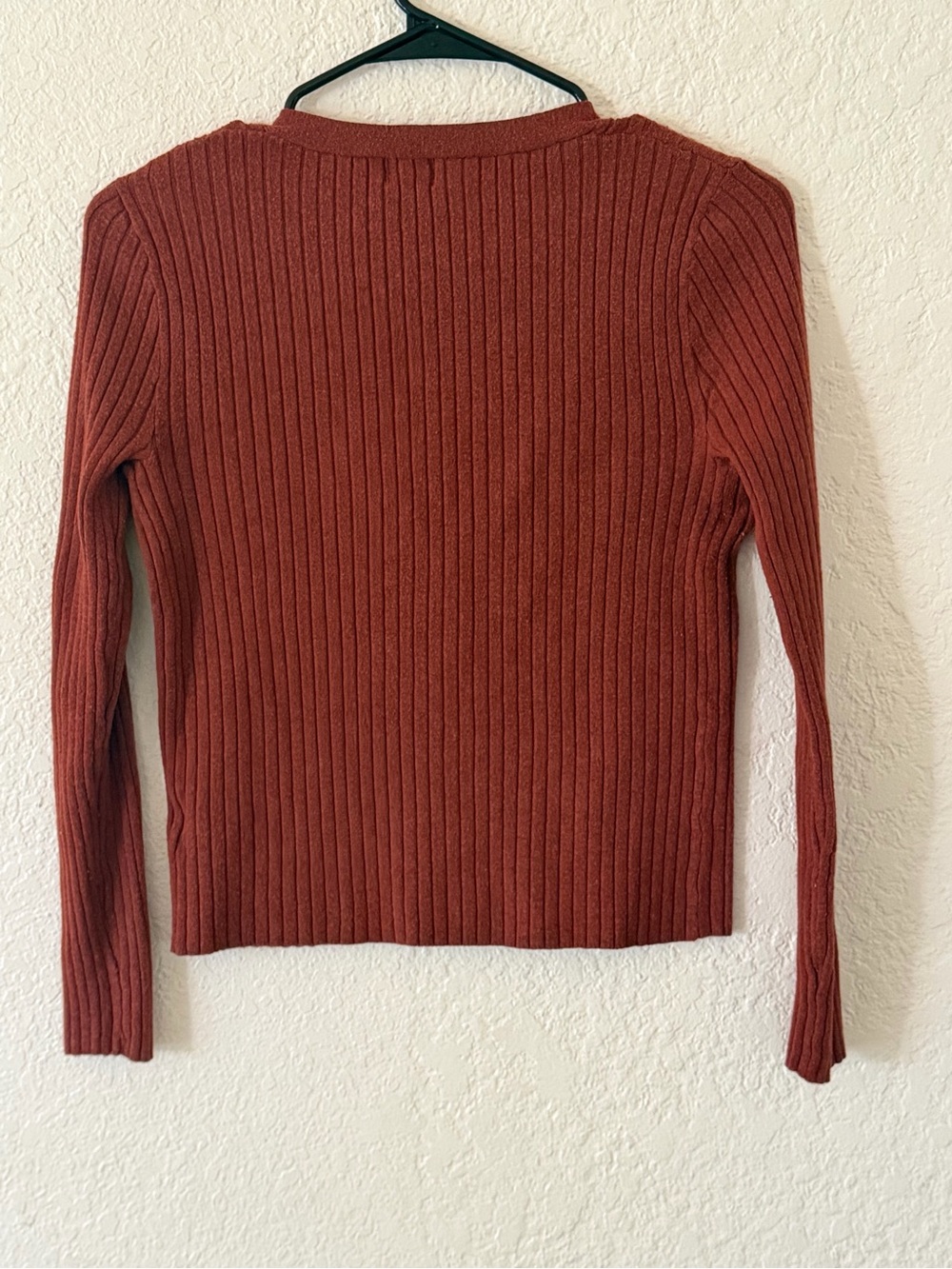 a new day Rust Ribbed V-Neck Button-Up Cardigan - Picture 3 of 3